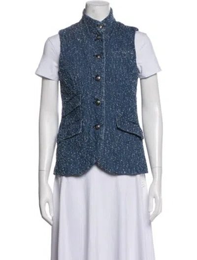 Pre-owned Rag & Bone Tweed Pattern Vest In Blue