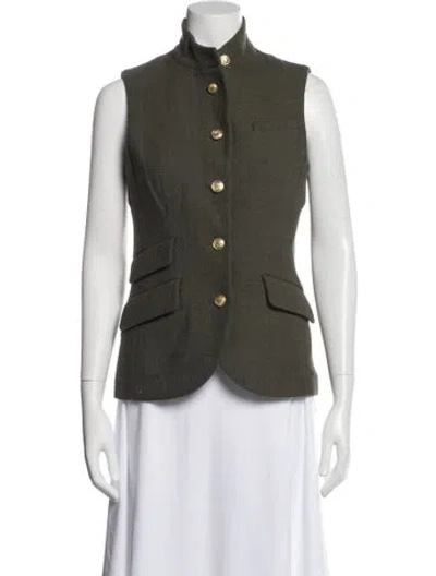 Pre-owned Rag & Bone Tweed Pattern Vest In Green