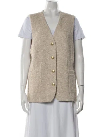Pre-owned Rag & Bone Tweed Pattern Vest In Neutral