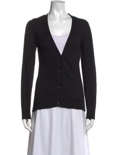 Pre-owned Rag & Bone Tweed Pattern V-neck Sweater In Black