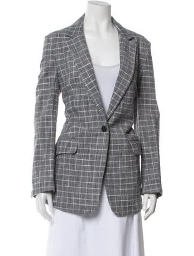 Pre-owned Rag & Bone Tweed Plaid Print Blazer In Gray