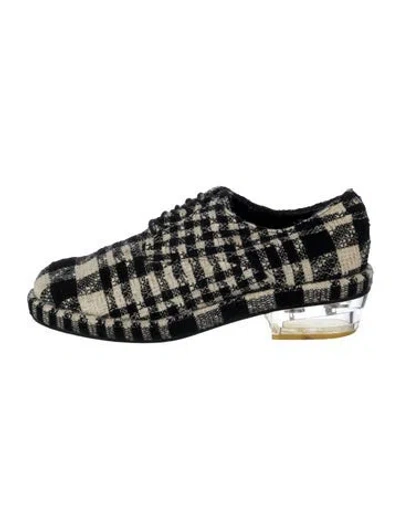 Pre-owned Rag & Bone Tweed Plaid Print Oxfords In Multicolor