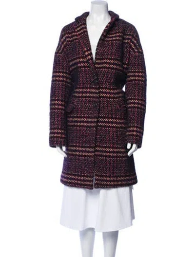 Pre-owned Rag & Bone Tweed Tweed Pattern Coat In Purple