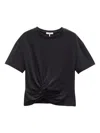 Rag & Bone Mica Twist Hem Cotton T-shirt In Black