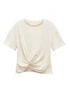 Rag & Bone Twist-front T-shirt In Neutral