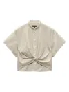 Rag & Bone Twisted Striped Shirt In Neutral