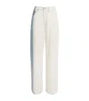 Rag & Bone Two-tone Logan Mid-rise Wide-leg Jeans In White