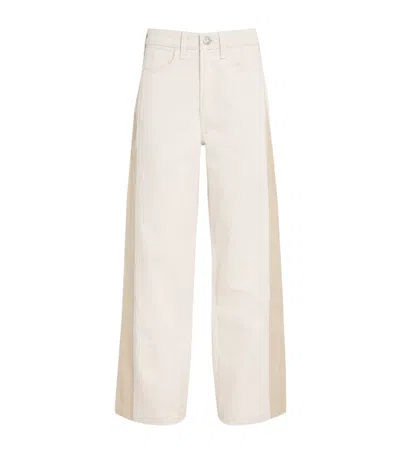 Rag & Bone Two-tone Logan Wide-leg Jeans In Neutral