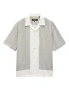 Rag & Bone Printed Avery Vacation Shirt Tan Anthon In Gray