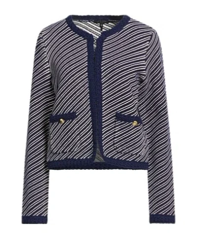 Rag & Bone Two-color Knitted Cardigan In Blue