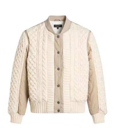 Rag & Bone Two-tone Baseball Jacket In Neutral