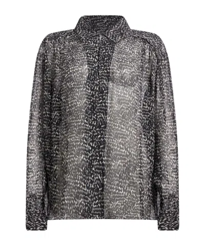 Rag & Bone Twotone Chiffon Shirt In Black