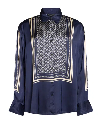 Rag & Bone Two-tone Satin Shirts In Blue