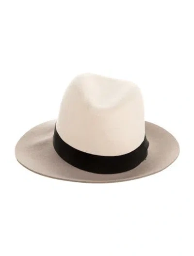 Pre-owned Rag & Bone Two-tone Wool Fedora Hat In Neutral