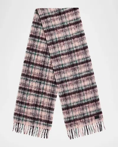 Rag & Bone Tyler Brushed Knit Plaid Scarf In Morpl