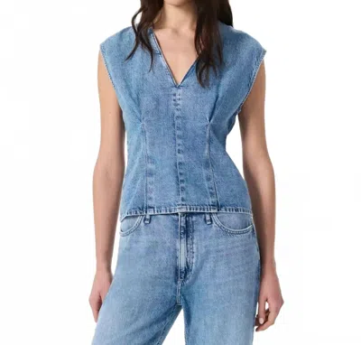 Rag & Bone Ultra Featherweight Ava Top In Tilden In Blue