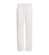 Rag & Bone Ultra Featherweight Phoebe High Rise Drawstring Jeans In White Eyelet In White
