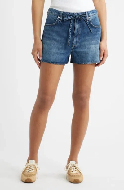Rag & Bone Ultra Featherweight Nolan Drawstring Denim Shorts In Blue