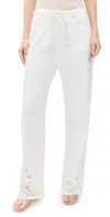 Rag & Bone Ultra Featherweight Phoebe Drawstring Jeans White Eyelet