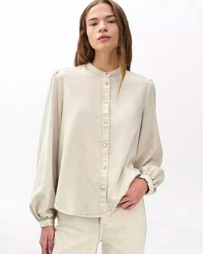Rag & Bone Ultra Featherweight Sandra Blouse In Sandstone In Neutral