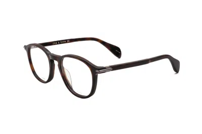 Rag & Bone Unisex 48 Mm Havana Eyeglasses Rnb7020-086-48 In Brown