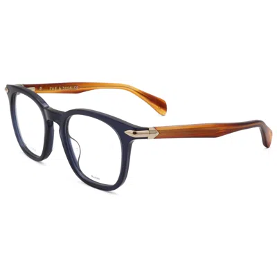 Rag & Bone Unisex 50mm Blue Brown Opticals In Black