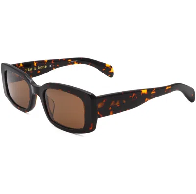 Rag & Bone Unisex 52 Mm Havana Sunglasses In Brown