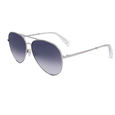 Rag & Bone Unisex 59mm Gold Sunglasses In Silver