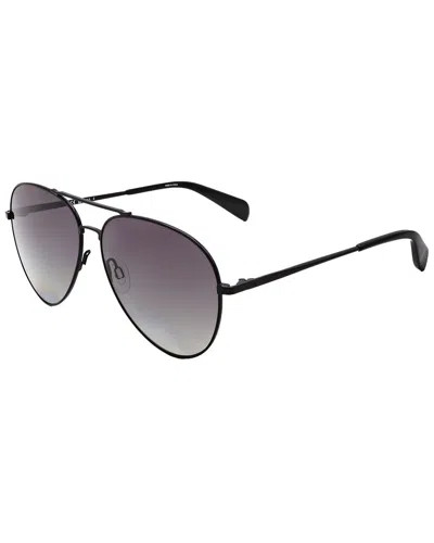 Rag & Bone Unisex 59mm Polarized Sunglasses In Black