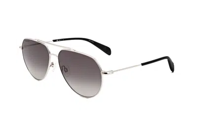 Rag & Bone Unisex 60 Mm Silver Sunglasses In Grey