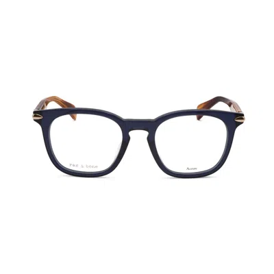Rag & Bone Rag And Bone Unisex Blue Rectangular Eyeglass Frames Rnb7037/g-1 In Transparent
