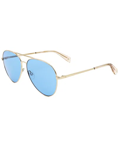 Rag & Bone Unisex Rnb5052 59mm Sunglasses In Gold