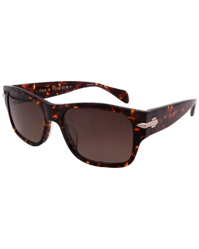 Rag & Bone Unisex Rnb5057/s 55mm Sunglasses In Brown