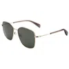 Rag & Bone Unisex 57mm Gold Grey Sunglasses In Green