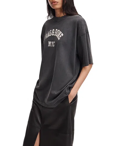 Rag & Bone University Alex Cotton Logo Tee In Black