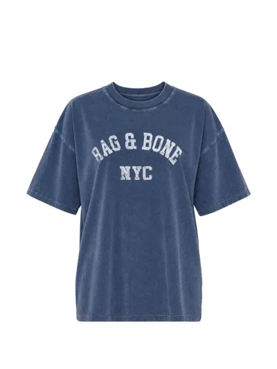 Rag & Bone University Alex Logo-print T-shirt In Blue