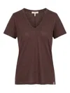 Rag & Bone V-neck T-shirt In Brown
