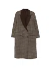 Rag & Bone Check-pattern Double-breasted Coat In Brown