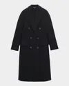 Rag & Bone Vasso Double Breasted Wool Blend Coat In Black