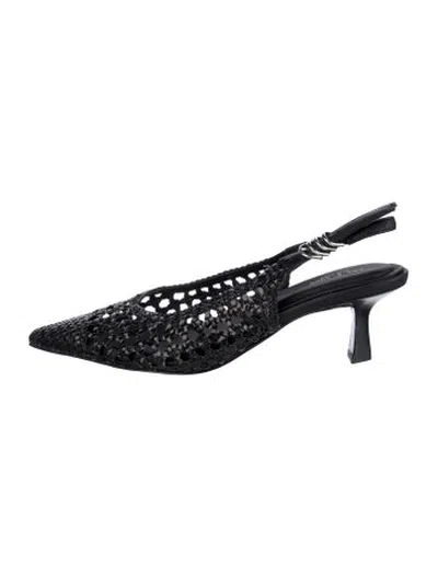 Pre-owned Rag & Bone Vegetarian Leather Slingback Pumps In Black