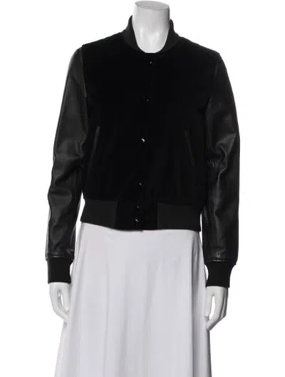 Pre-owned Rag & Bone Velvet Bomber Jacket In Black