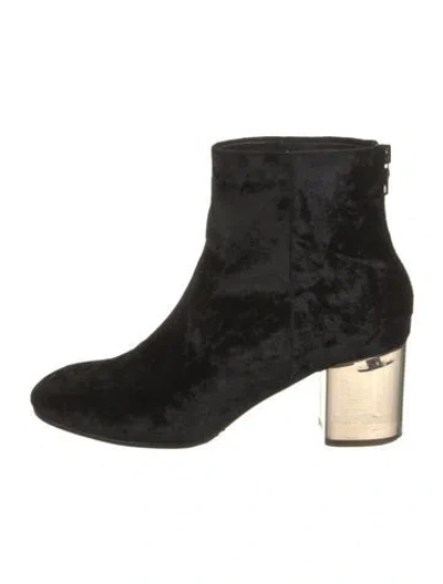 Pre-owned Rag & Bone Velvet Colorblock Pattern Boots In Black