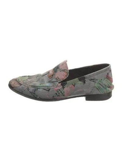 Pre-owned Rag & Bone Velvet Floral Print Loafers In Multi