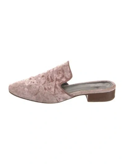 Pre-owned Rag & Bone Velvet Mules In Pink