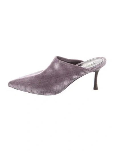 Pre-owned Rag & Bone Velvet Mules In Purple