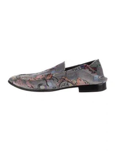 Pre-owned Rag & Bone Velvet Printed Flats In Gray