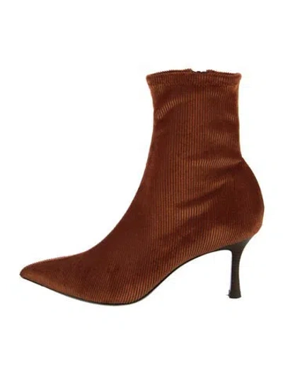 Pre-owned Rag & Bone Velvet Sock Boots In Brown