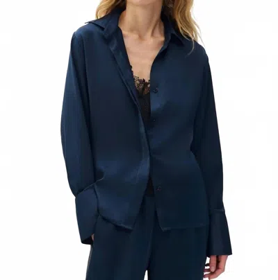 Rag & Bone Venus Blouse In Navy In Blue