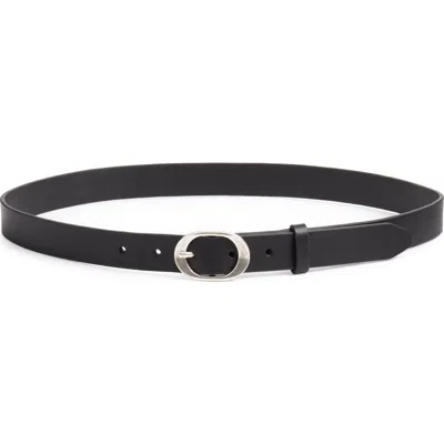 Rag & Bone Vera Slim Leather Belt In Black