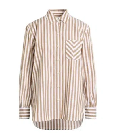 Rag & Bone Vertical Striped Collared Long-sleeve Shirt In Nude